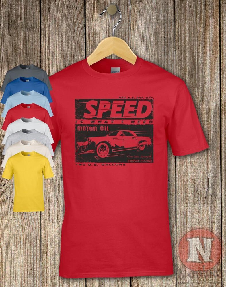 T-Shirt D'Huile Moteur Vintage Imprimé Distressé Pour Passionnés D'Automobile