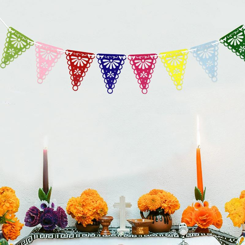 WTEMPO Cinco De Mayo/Mexican Party Banners Carnival Event Decor Día De Muertos Indoor Outdoor Cultural Activity Supplies Day of The Dead Hanging Flags