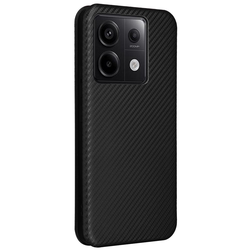 For Xiaomi Redmi Note 13 Pro 5G/Poco X6 5G Leather Case with Card Slots Carbon Fiber Texture