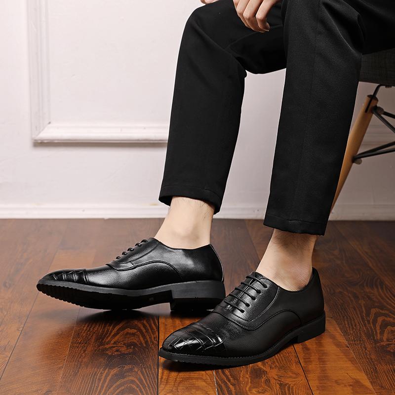 Men's business shoes Breathable Leather Shoes Black Leather Spring Autumn Men's Business Formal Casual Shoes men big size 48