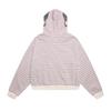 American Style Cartoon Embroidered Striped Hooded Zip Sweatshirt Loose Fit Couples Men Women Fall