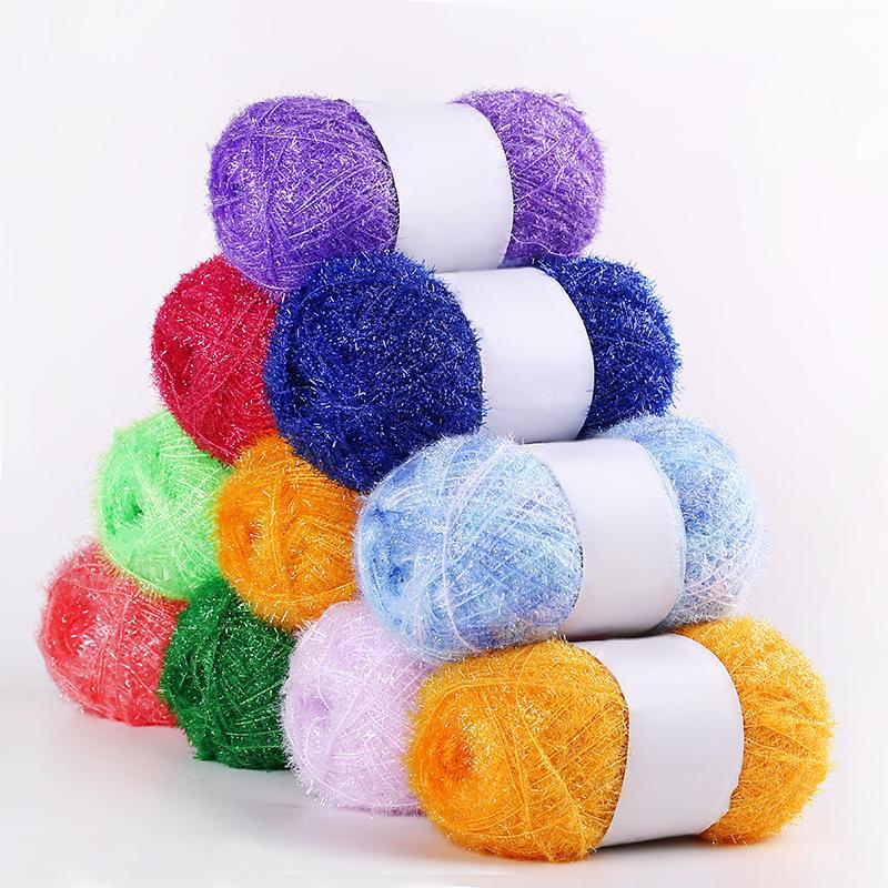 50G Knitting Premium Yarn Lustrous Acrylic High-Quality Fiber Durable Glass Knit-Friendly Thread Sparkly