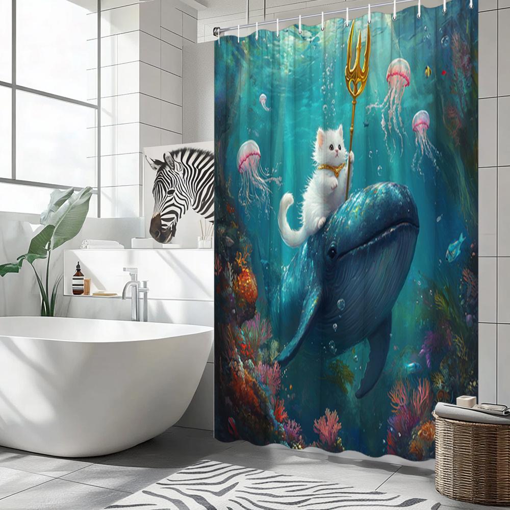 Fantasy oceánská sprchová závěs: Přijměte rozmarný design, měkkou látku a magickou atmosféru pro vaši jedinečnou koupelnu