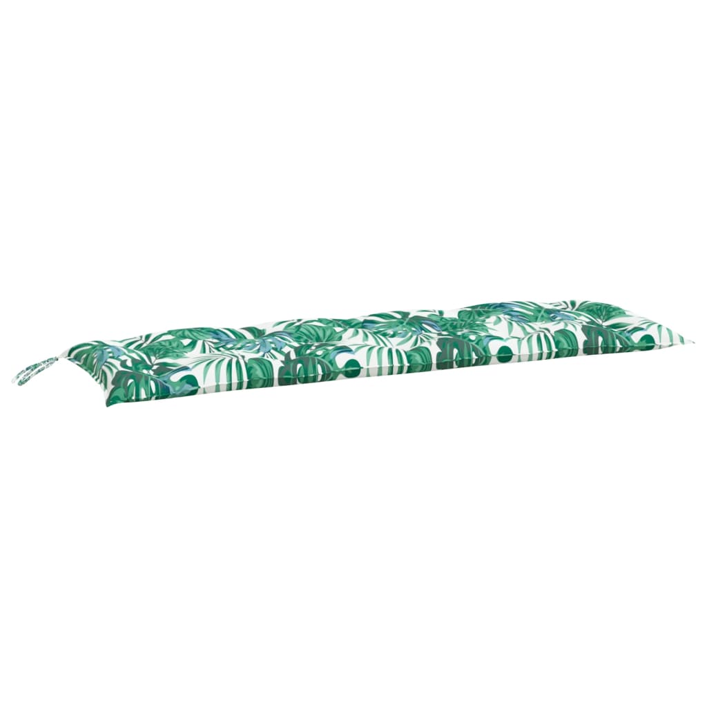 Garden Bench Cushion with Leaf Pattern 150 x 50 x 7 cm Oxford Fabric