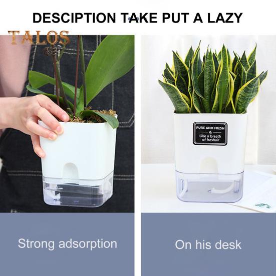 Self Watering Plant Pot with Drainage Holes High Strength Reusable Easy Care Visible Reservoir Indoor Outdoor Planter Pot Flower Vase