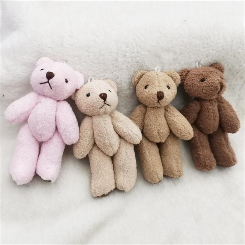 12CM Pearl Plush Joint Bear Plush Toy Hat  Gloves Scarf Accessories Bear with Foot Leather Stuffed Pendant Ornaments