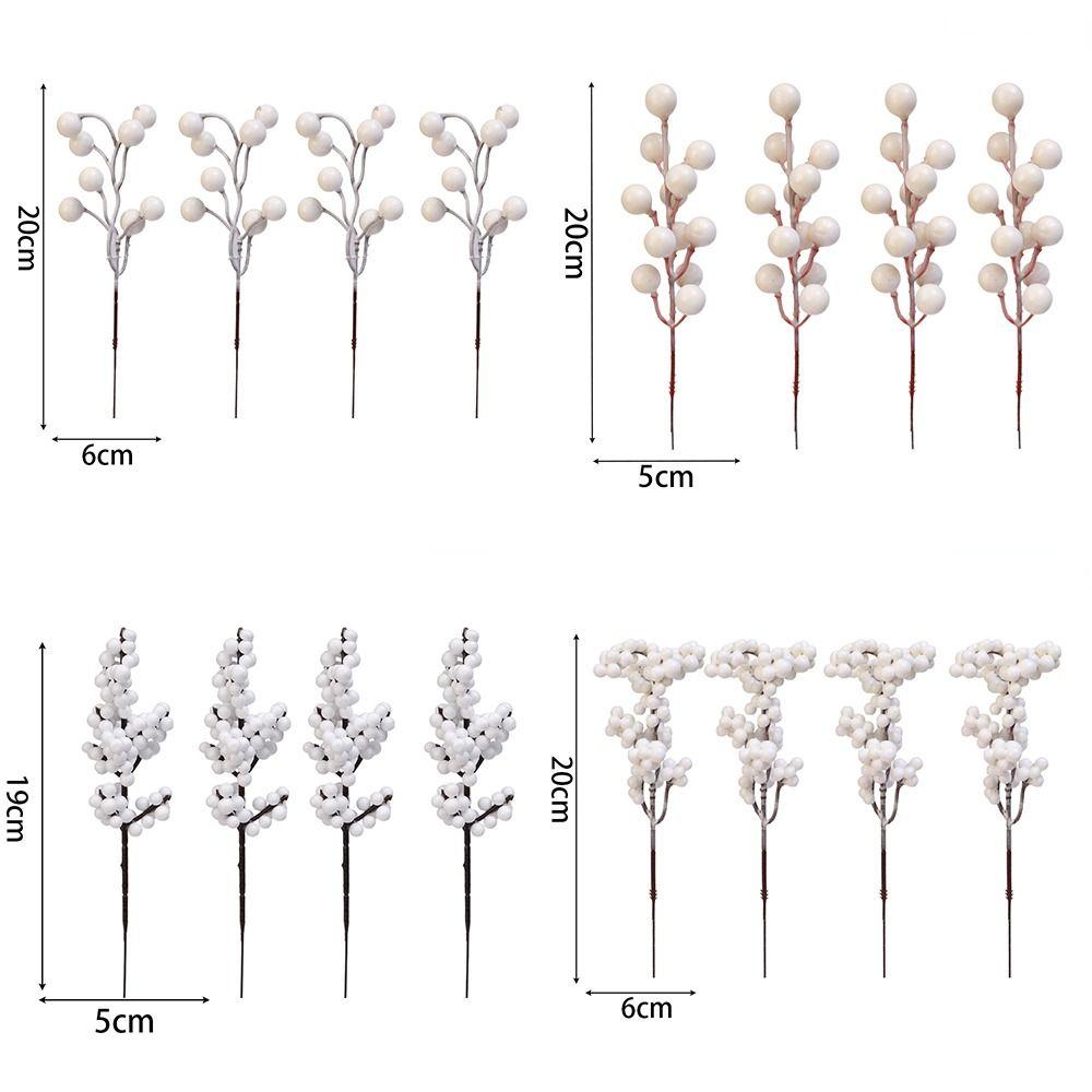 10 Pièces Branches de Baies de Noël Simulées Fleurs Fruits DIY Baies Artificielles Accessoires Décorations de Noël en Mousse