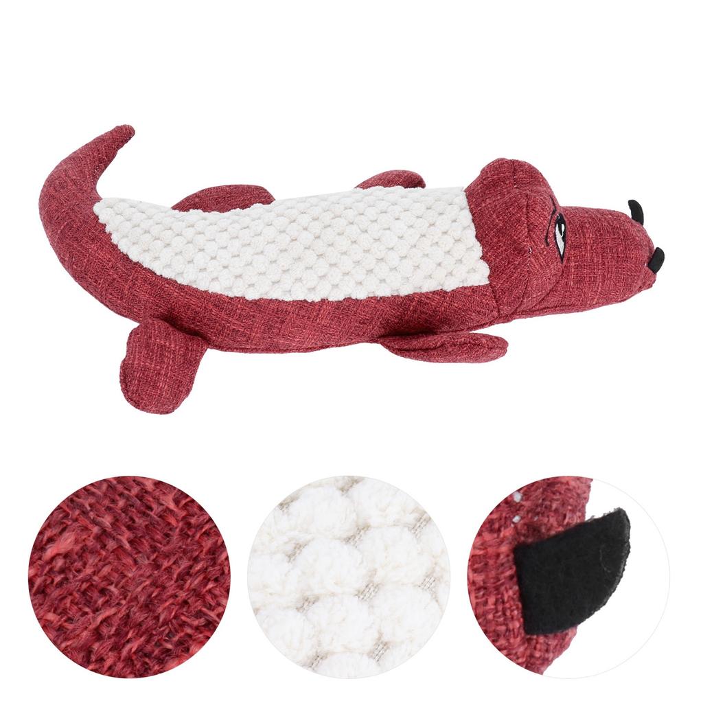 Dog Toys Simulation Crocodile Shape Plush Stuffed Bite Resistant Molar Pet Dog Vocal ToysRed