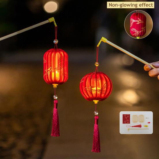 Mid-Autumn Festival Lantern DIY Kit Handmade Glowing Lantern Material Package Chinese Traditional Decoration for Kids Family Craft Activity