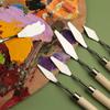 7Pcs/Set Stainless Painting Spatula Palette Scraper Artist Crafts Oil  Art Oil Painting Scraper Gouache Paint Pointed Shovel