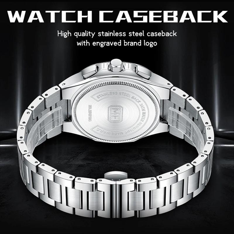 Stainless Steel Man Watch Leisure Fashion Quartz Wrist Watches Waterproof Outdoor Multifunctional Business Watch