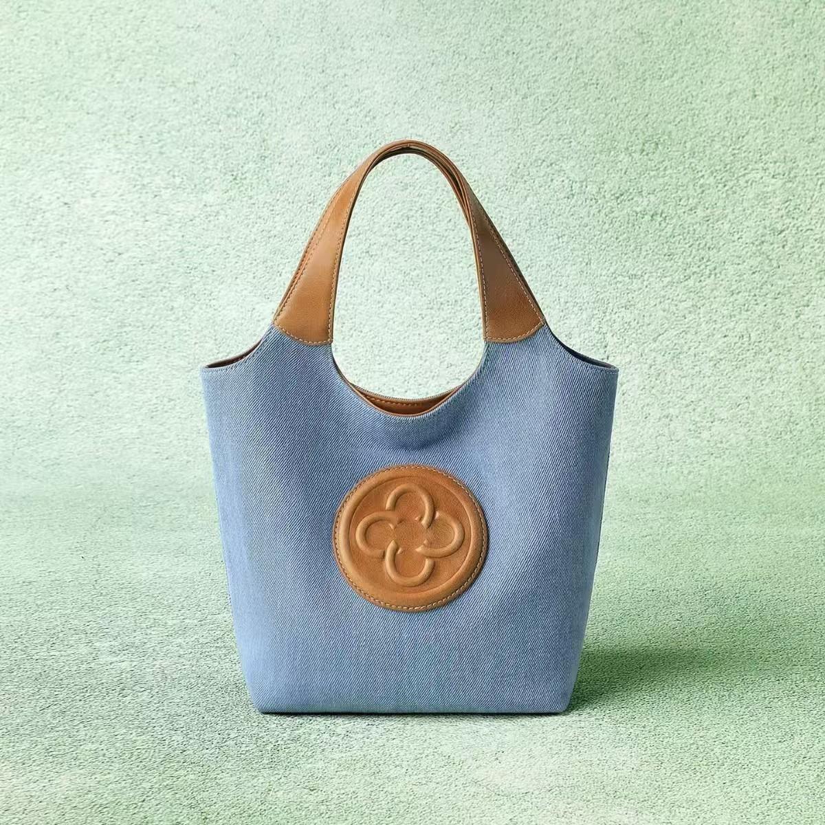 

Сумка-корзина для овощей новая джинсовая мини-сумка-тоут на плечо, сумка-мессенджер женская 29*11*20.5cm джинсовый синий