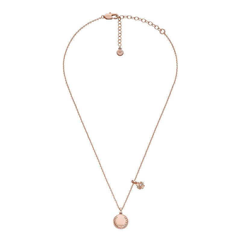 Emporio Armani Necklace  Lucky Four Leaf Clover Light Luxury Wishes and Versatile Brass Women's Rose Rose Gold F Basic Packaging-brand Original Box