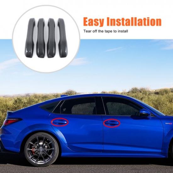 Carbon Fiber ABS Exterior Outer Smart Door Handle Trim For Acura Integra -24