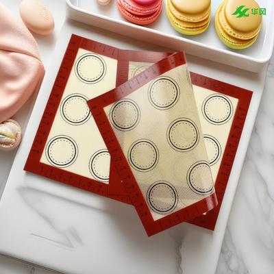 Silicone Baking Mat for Oven with Measurement, Reusable Non Stick Heat Resistant Bakeware Sheets for Macaron Pastry HPMD009