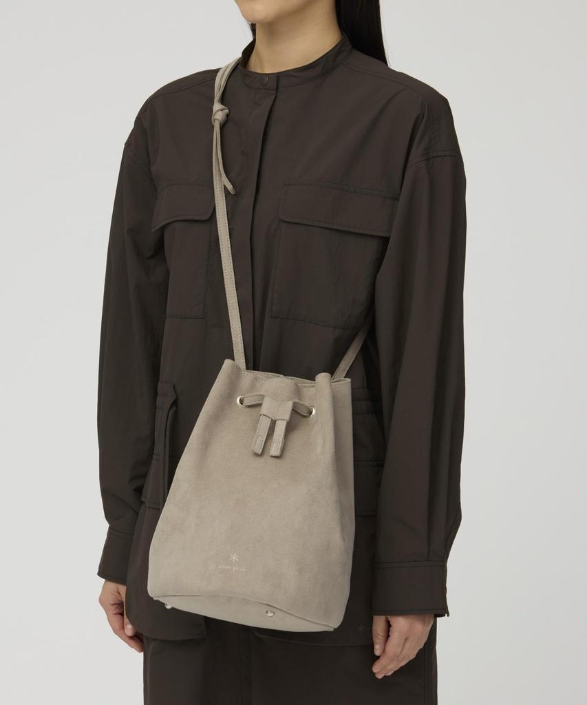 Ultra Suede Drawstring Bag [Snow Peak] (GREIGE)