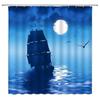 Norse Vikings Ship Shower Curtain Fantasy Boat Art Black and White Color Sailing Dragon Ship Bath Curtains for Bathtub with Hook