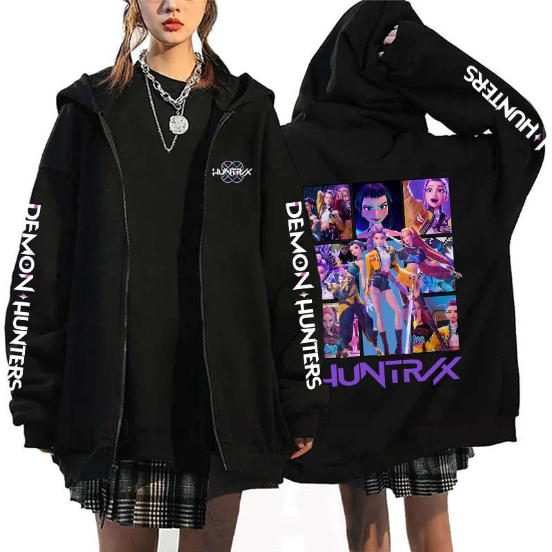 

Унисекс Худи K-Pop Охотники на демонов Топы Пальто Повседневная Толстовка Весна Осень 4XL