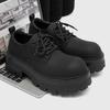 Casual Leather Shoes Autumn and Winter Business Dress Black Thick-soled Heightening Board Shoes Round Head Big Head Shoes