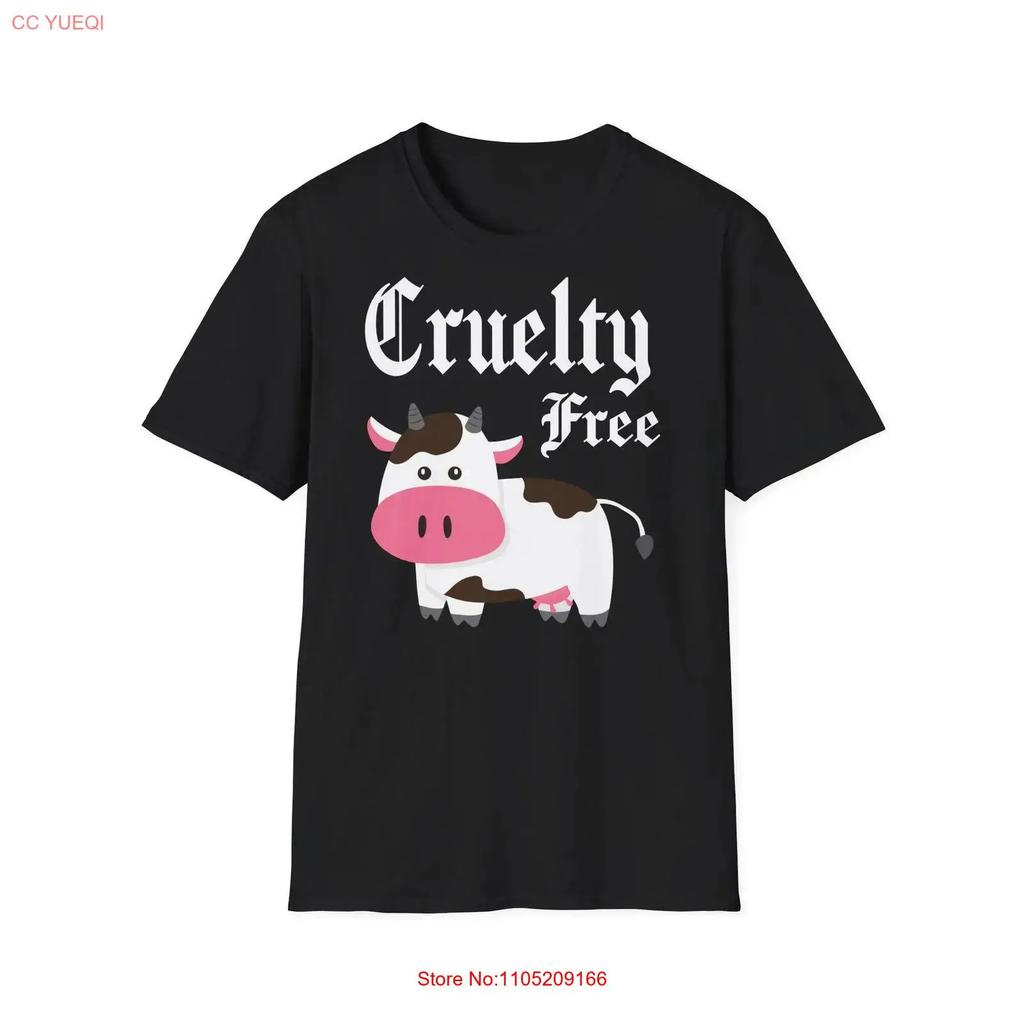 Cruelty Free Cow T Shirt Vegan Animal Rights vintage Washed Top For Everyday Wear Slightly graphic Stylish designer clothes