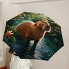 1pc Capybara, Jungle Fashionable Automatic Opening/Closing Folding Umbrella with 8 Iron Bones, Plastic Handle yy251015054