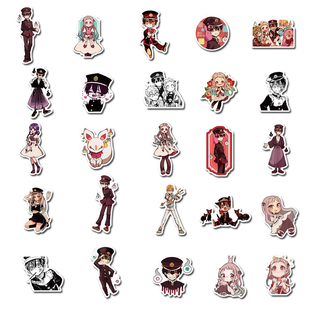 50 New Anime Tied Boy Hanako-jun Doodle Stickers Suitcase Laptop Waterproof Stickers