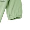 ZANZEA Women Casual Turn Down Collar Long Sleeve Loose Shirt Dress