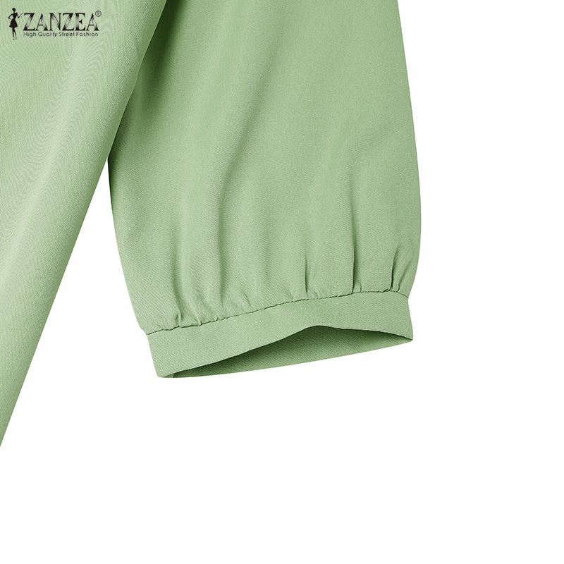 ZANZEA Women Casual Turn Down Collar Long Sleeve Loose Shirt Dress