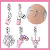 Copper Pink Series Candlelight Slightly Goblet Bowcup Charms Beads Pendant For Original Bracelet Woman Girl Jewelry