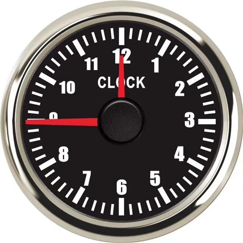 

52mm 2inch Clock Gauge 12Hours For Cars Boat Truck With Red Backlight Waterproof Hourmeter 9-32V Show Marine Yacht hour meters