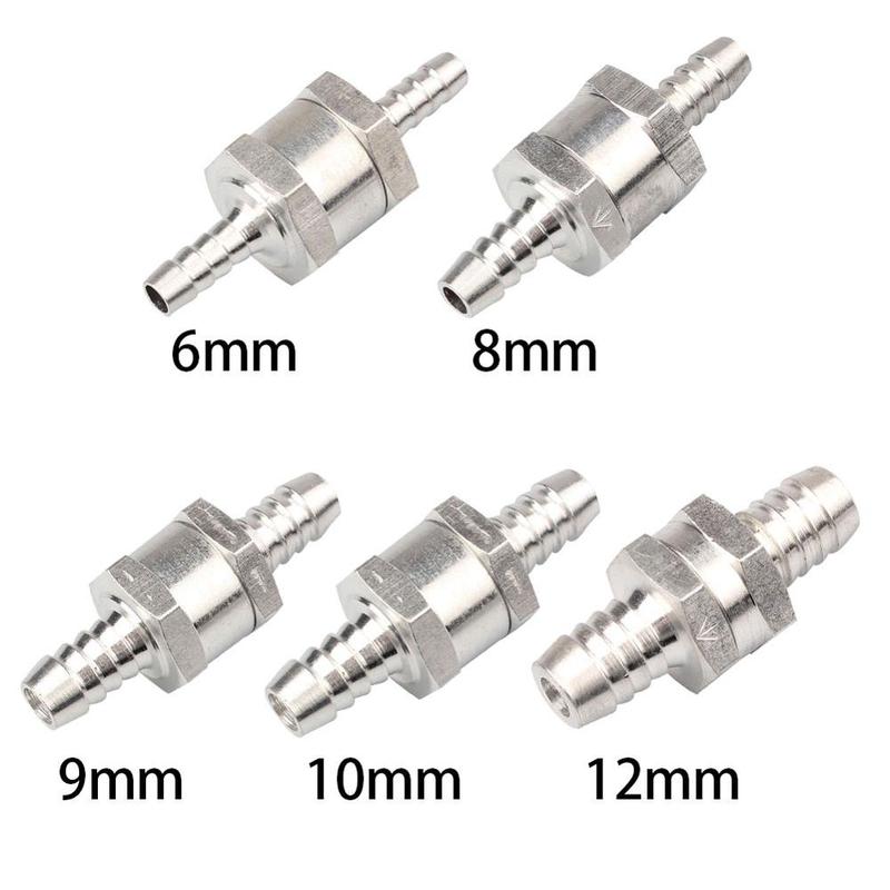 One Way 6/8/10/12/14/16mm 6 Size Valves Aluminium Alloy Fuel Non Return Check Valve One Way Fit Carburettor Wholesale Price