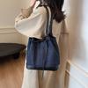 Leopard Print Tote Bag Women's Large Capacity Denim Shoulder Bag Commuter Underarm Bag