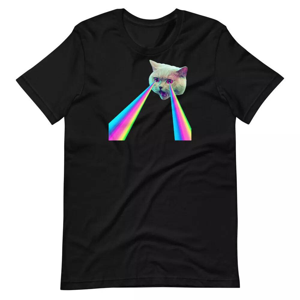 Laser Cat T-Shirt. Premium Soft Cotton Tee. Comfy!