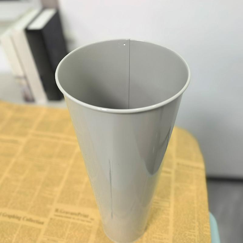 2Pcs Large Metal Vases Farmhouse French Flower Bucket Vases for Cut Flowers Wedding Table Centerpiece Home Decorations