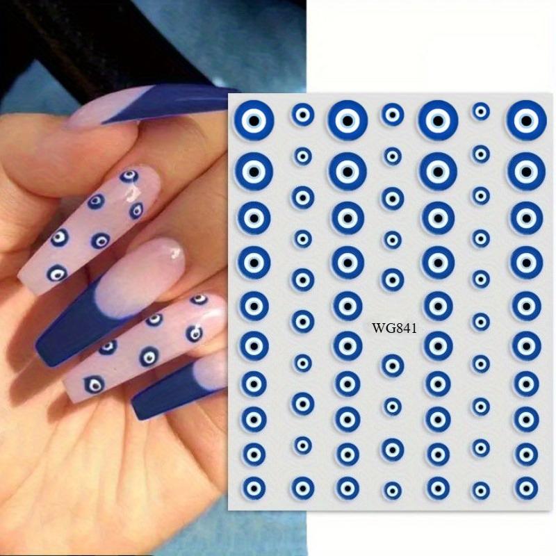 Evil Eye Design Nail Art Stickers,Self Adhesive,Multi-Color Decals for Nail Art Decoration,Nail Art Supplies for Women and Girls