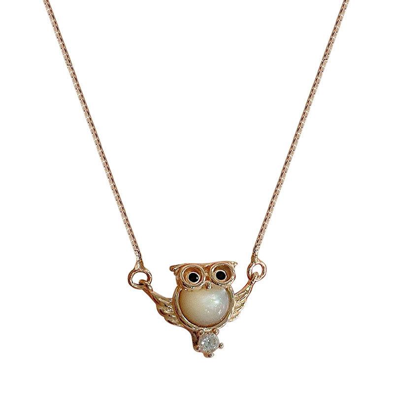 Shell Owl Necklace Cute Little Animal Collarbone Chain Temperament Versatile New Trend Niche