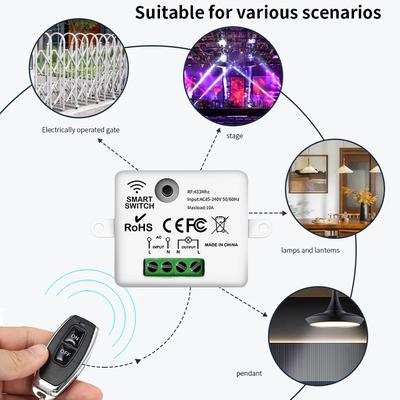 RF 433Mhz Universal Wireless Remote Control Switch 110V 220V 10A Relay Receiver Transmitter Light Switch For Home Led Light Lamp