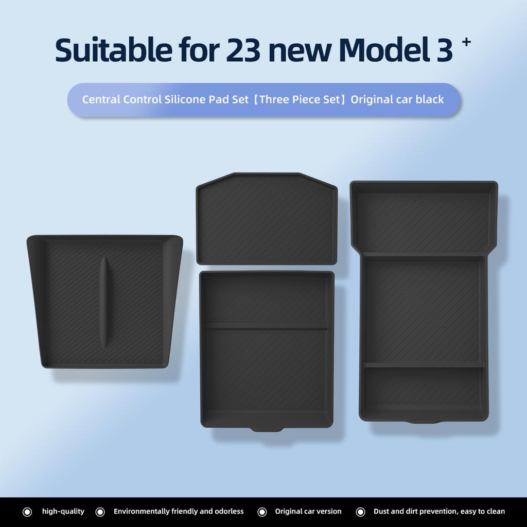 For Tesla Model 3 Highland 2026 2026 Wireless Charging Pad Central Control Armrest Box Non-slip Storage Mat 2026 Car Accessories