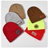Unisex Korean-Style Embroidered Wool Beanie for Autumn/Winter – Slimming Look, Ideal for Outdoor Activities