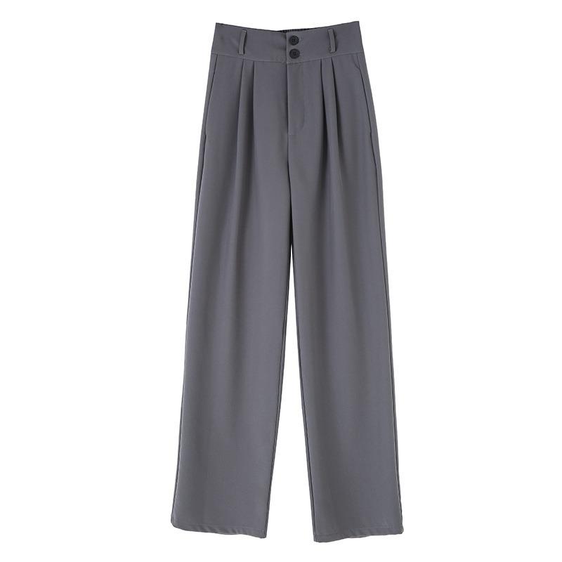 Drape Suit Pants Women's Spring and Autumn New High Waist Loose and Thin Small Casual Narrow Straight Wide-leg Pants