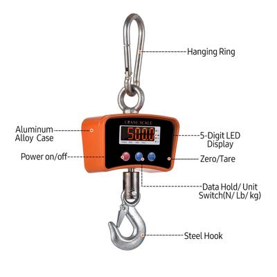 Bilancia da gru portatile per carichi pesanti digitale a LED da 500 kg/1102 libbre ricaricabile 1500 mAh
