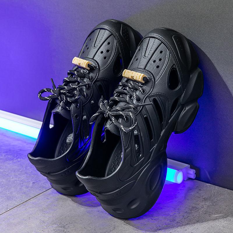 

Мужские летние туфли с отверстиями, на толстой подошве, для улицы, для ходьбы по воде, для рафтинга, пляжные туфли, легкие, нескользящие, с утолщенной подошвой, для ручьев 42/43 (suitable for 41/42 feet)