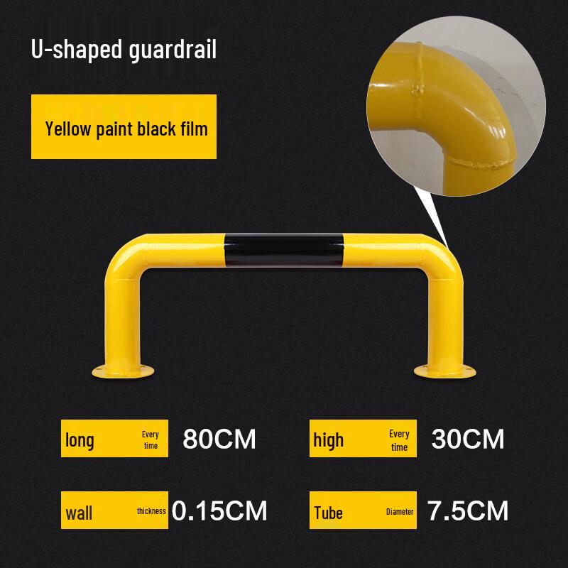 U-shaped Steel Parking Barrier with Screws
