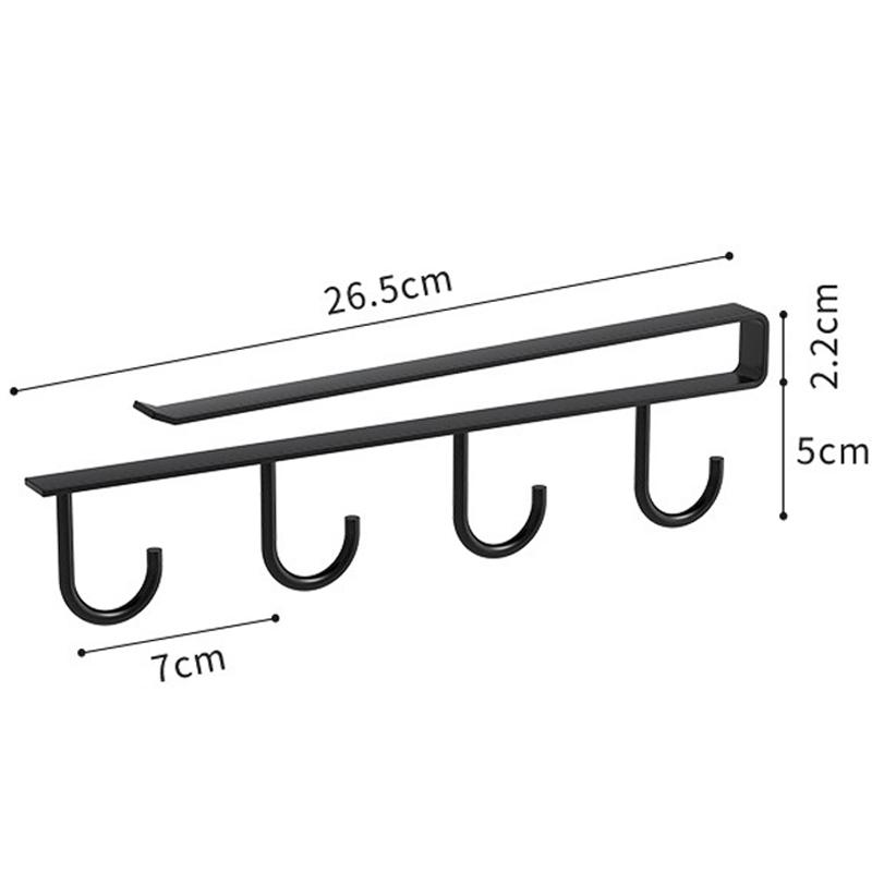 Подставка для хранения кухонной посуды держатель для стаканов без перфорации крючок под шкафом полка для хранения тряпок металлические держатели для кружек 3229₽