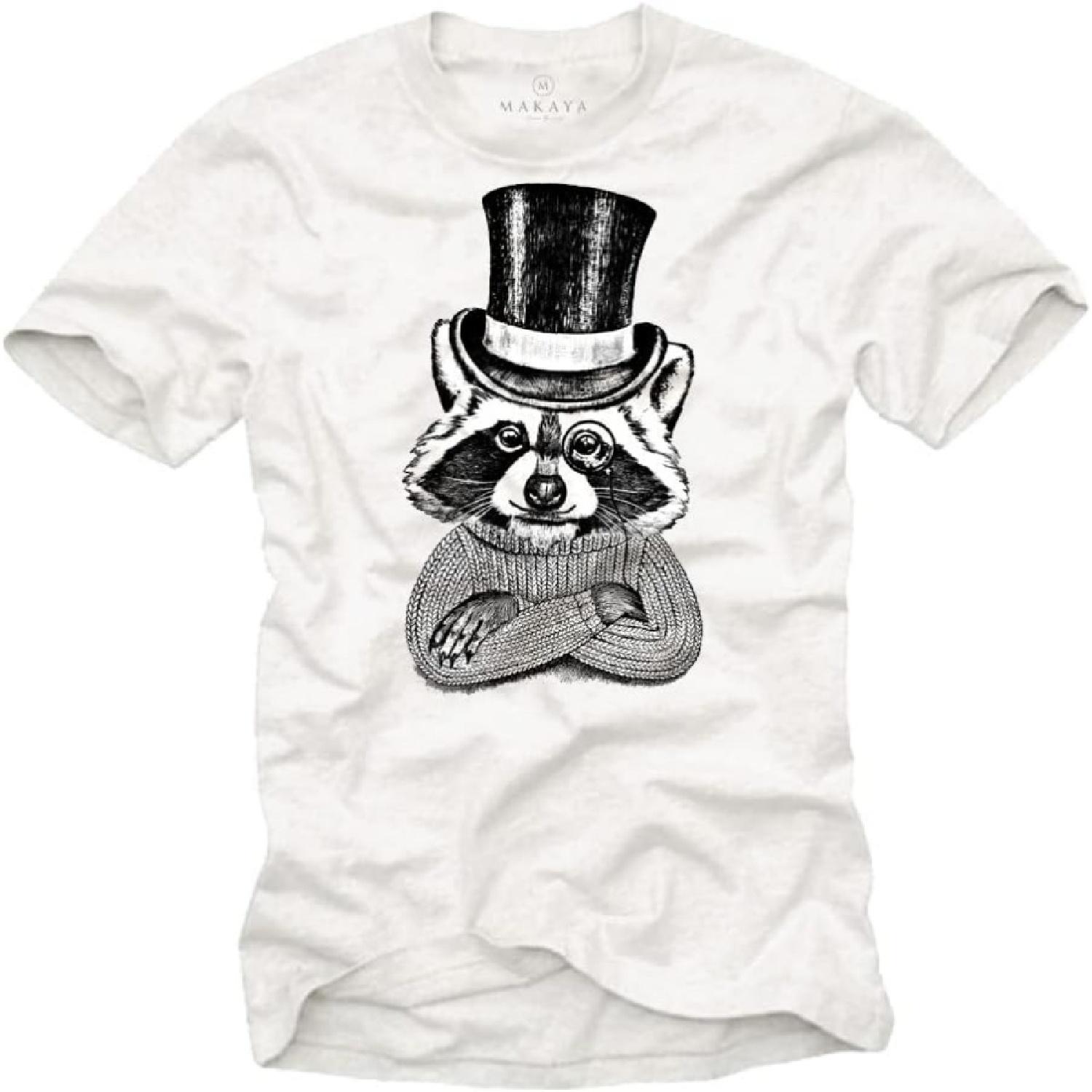 Raccoon T-Shirt Mens_Boys_Kids - Cool Animal Shirt XXXXXL белый