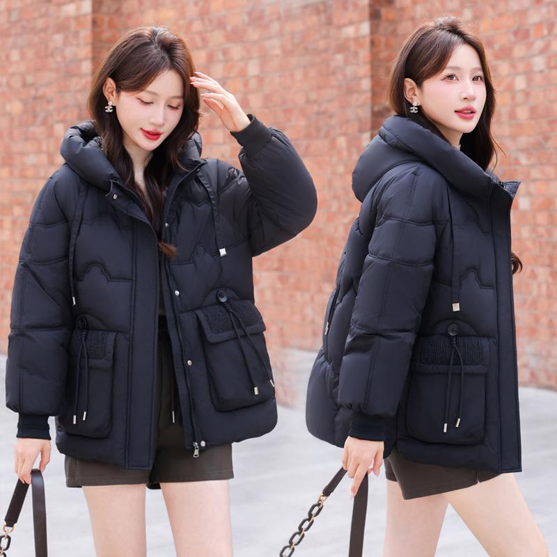 Cotton Coat for Women In Winter New Korean Style Down Cotton Coat for Women Short Fashionable Glossy Student Bread Coat for Women