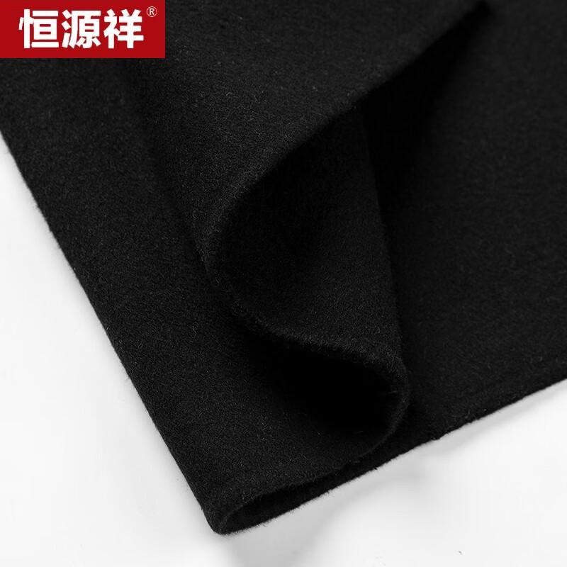 Hengyuanxiang Men's Mid-length Double-faced Wool Coat