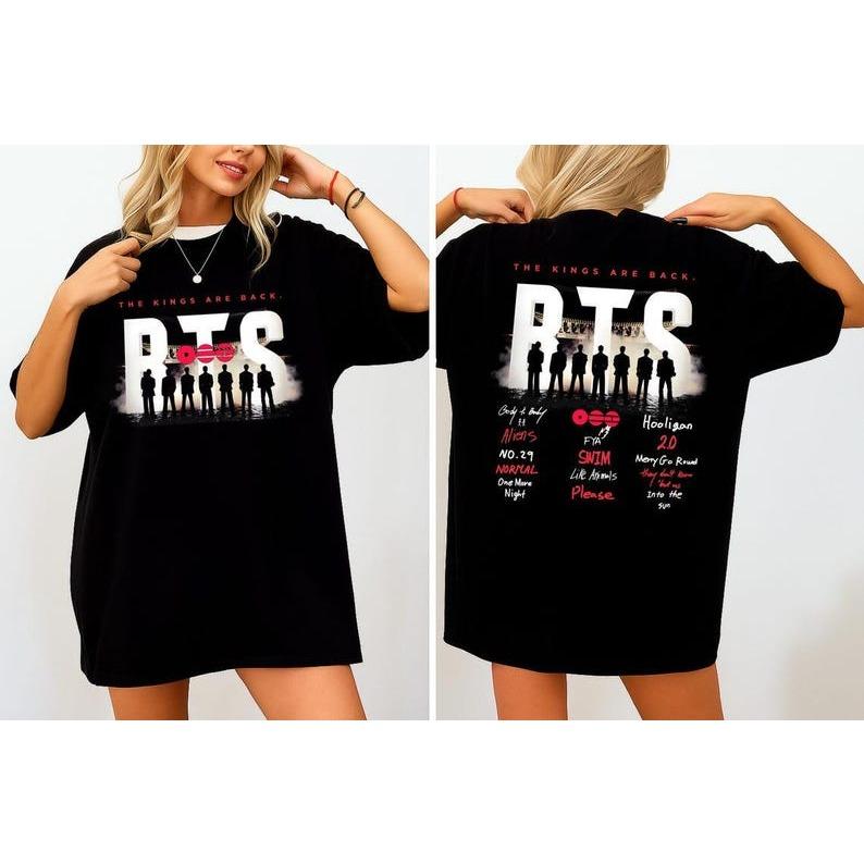 2026 Sommer Mode T-Shirt Herren Damen Vintage Oberteil K-Pop Inspiriertes Tracklist Shirt, Koreanischer Pop-Album Stil T-Shirt, Musikfan Geschenk, Retro Konzert Grafik-T-Shirt S