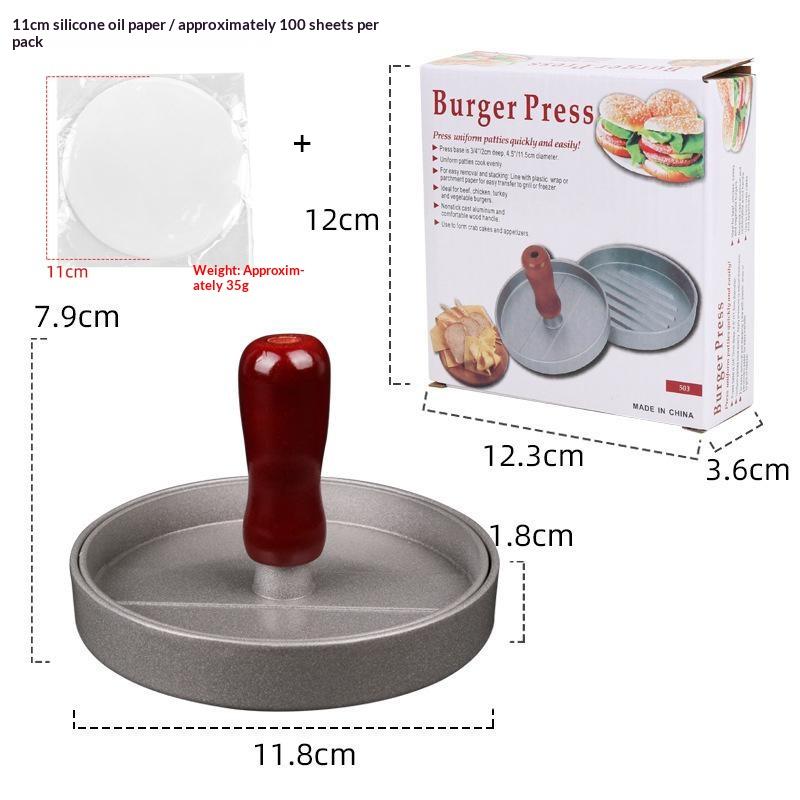 Circular Burger Mold Burger Press Non Stick Meat Pie Machine Home Food Mold Kit Small Tool With 100 Meat Pie Paper