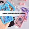 Pack of 4pcs Star Shaped Keychain Card Pocket Secure Lock Lightweight Portable Multiple Colors Plastic Construction